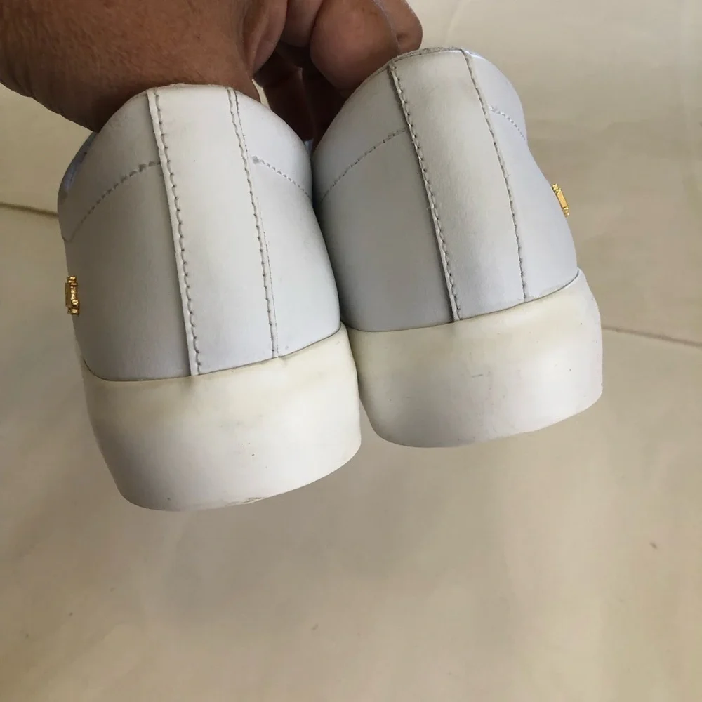 Lauren Ralph Lauren Woman’s Isla Leather Platform Trainer Slip-On Sneakers Sz 10